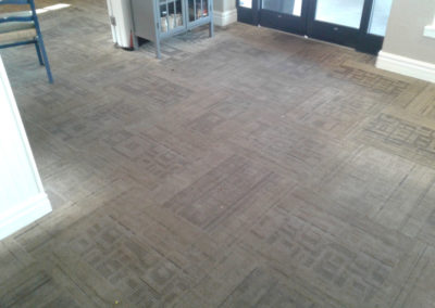 Restaurant carpet before being cleaned